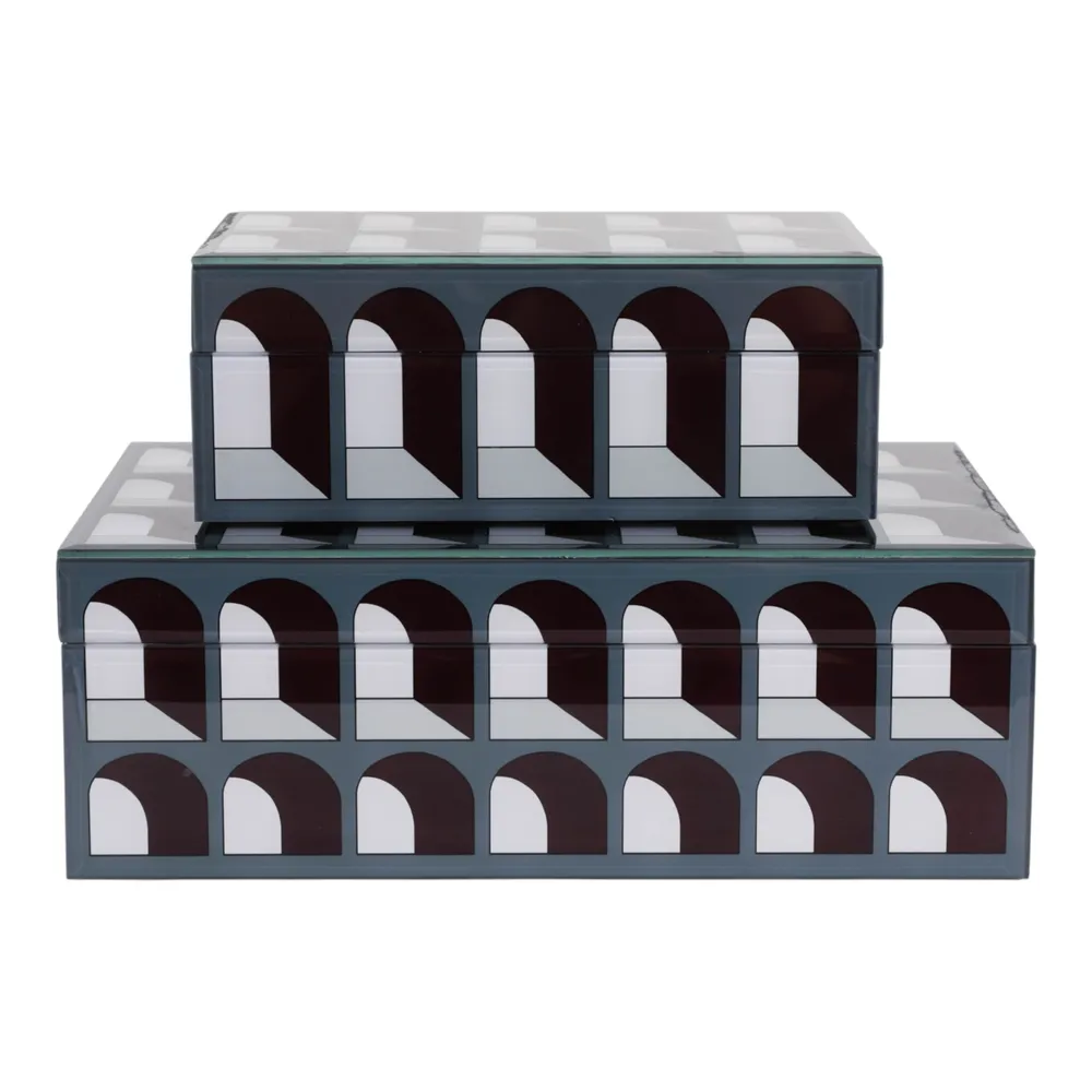 GROVERRIDGE SET OF 2 BLACK BOXES 4 (IN)