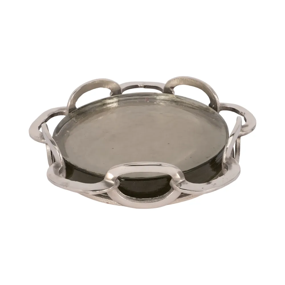 13" PALMAS SMALL SILVER LINK TRAY