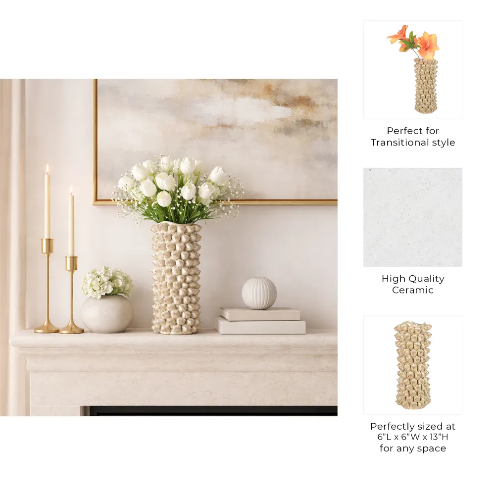 TATEOAK CREAM VASE 13 (IN)