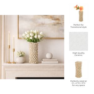 TATEOAK CREAM VASE 13 (IN) 8