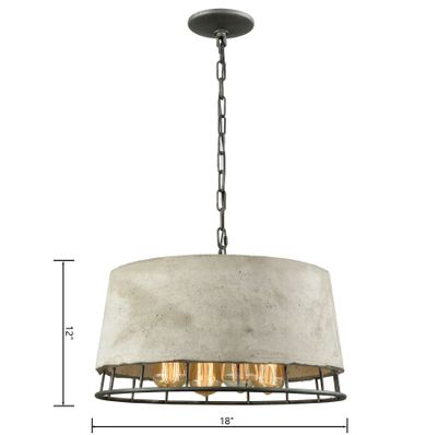 Brocca 18″ Wide 4-Light Chandelier - Silverdust Iron