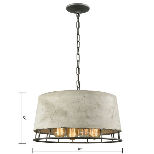 Brocca 18'' Wide 4-Light Chandelier - Silverdust Iron