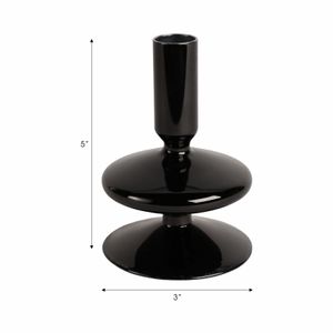 ELLENLAND BLACK CANDLE HOLDER 5 (IN) 7