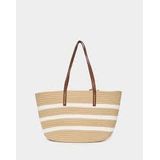 JUTE STRIPE HIP BAG W ROPE STRAP & COCONUT - ASST 1