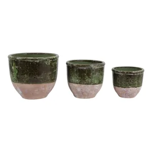 HAYFORDWAY SET OF 3 GREEN PLANTER 8 (IN) 4