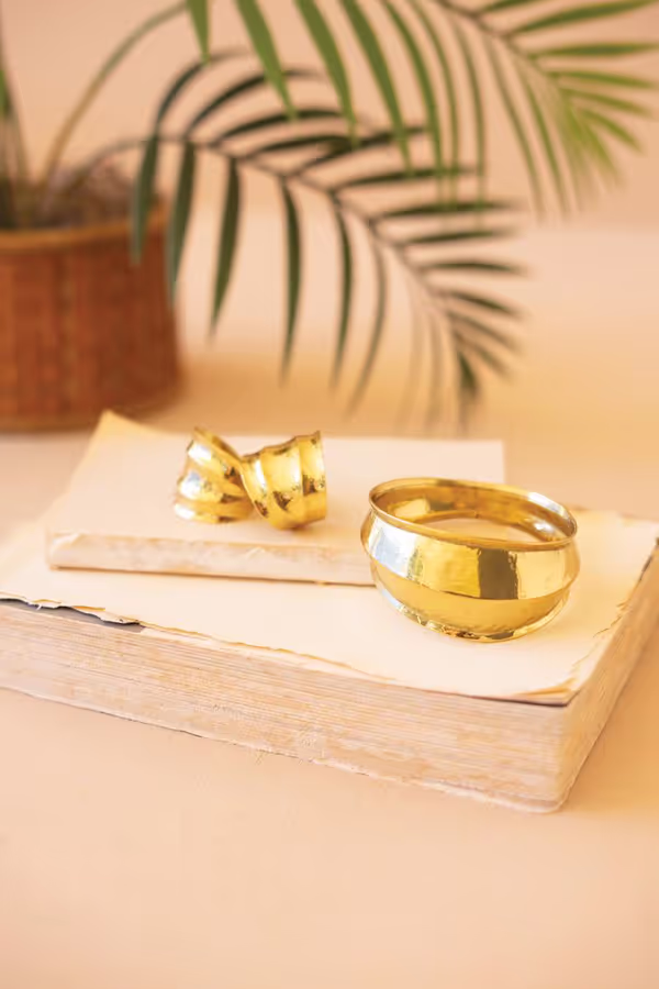 Half-Hoop Ridged Gold-Tone Earrings