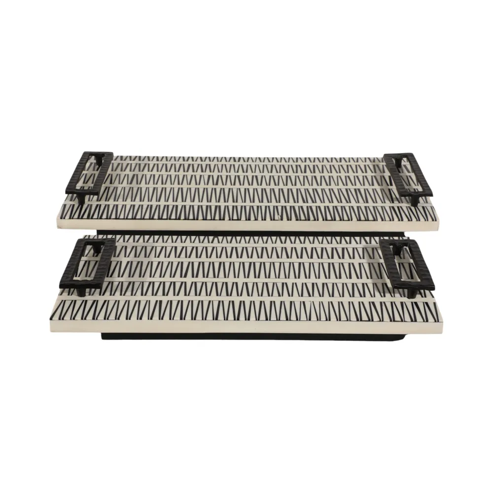 COREYGROVE SET OF 2 BLACK TRAY 3 (IN)
