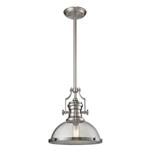 Chadwick 13'' Wide 1-Light Pendant - Satin Nickel with Clear 1
