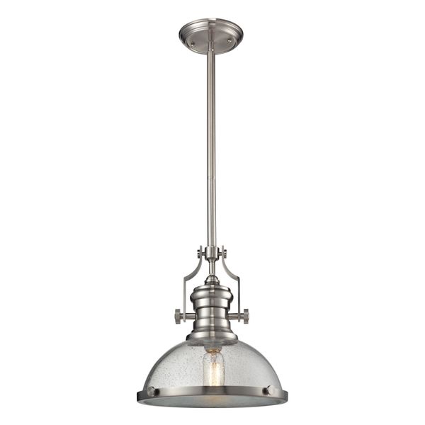 Chadwick 13'' Wide 1-Light Pendant - Satin Nickel with Clear