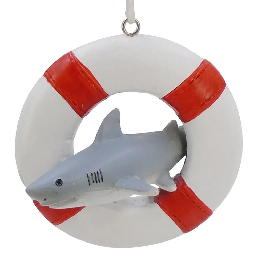 3" SHARK LIFE RING CHRISTMAS ORNAMENT