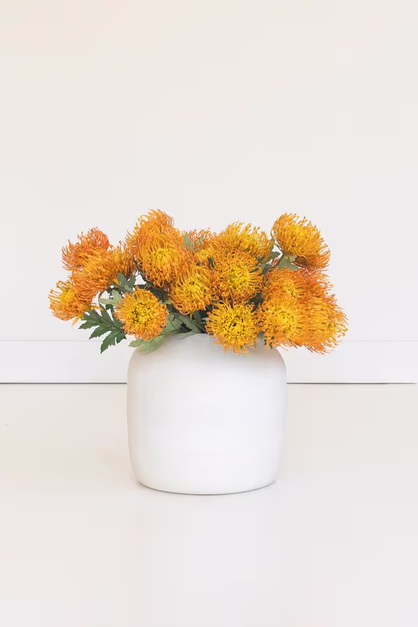 Artificial Orange Pincushion Protea