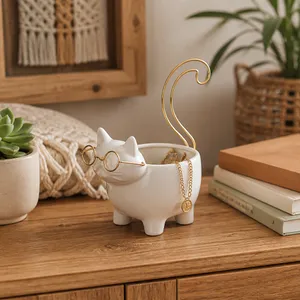 CARLINOAK WHITE TRINKET DISH 8 (IN) 12