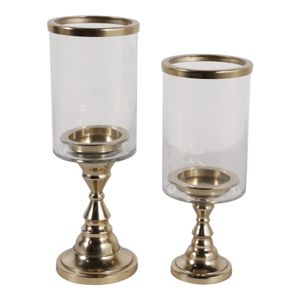 AIDENHAM SET OF 2 GOLD CANDLE HOLDER 13 (IN) 1