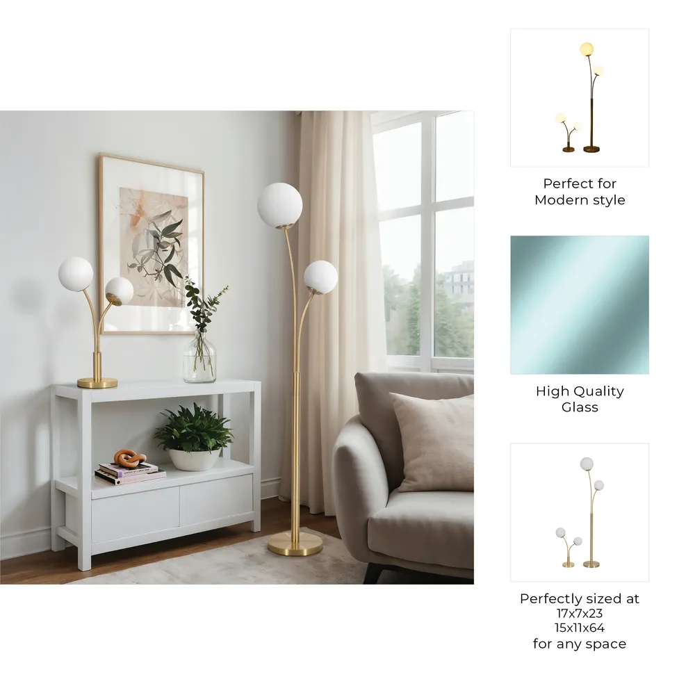 WADETON SET OF 2 GOLD LAMPS 64 (IN)
