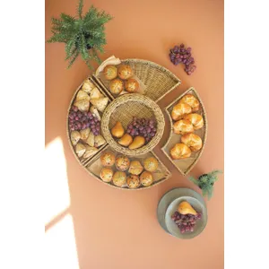 Large Woven Vine Five Piece Round Serving Set 4