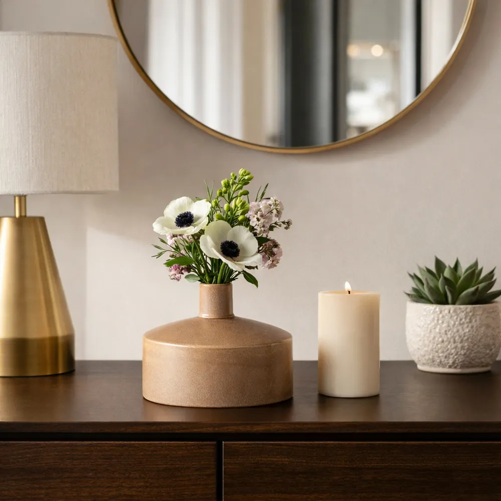 ROCKMILL BROWN VASE 7 (IN)