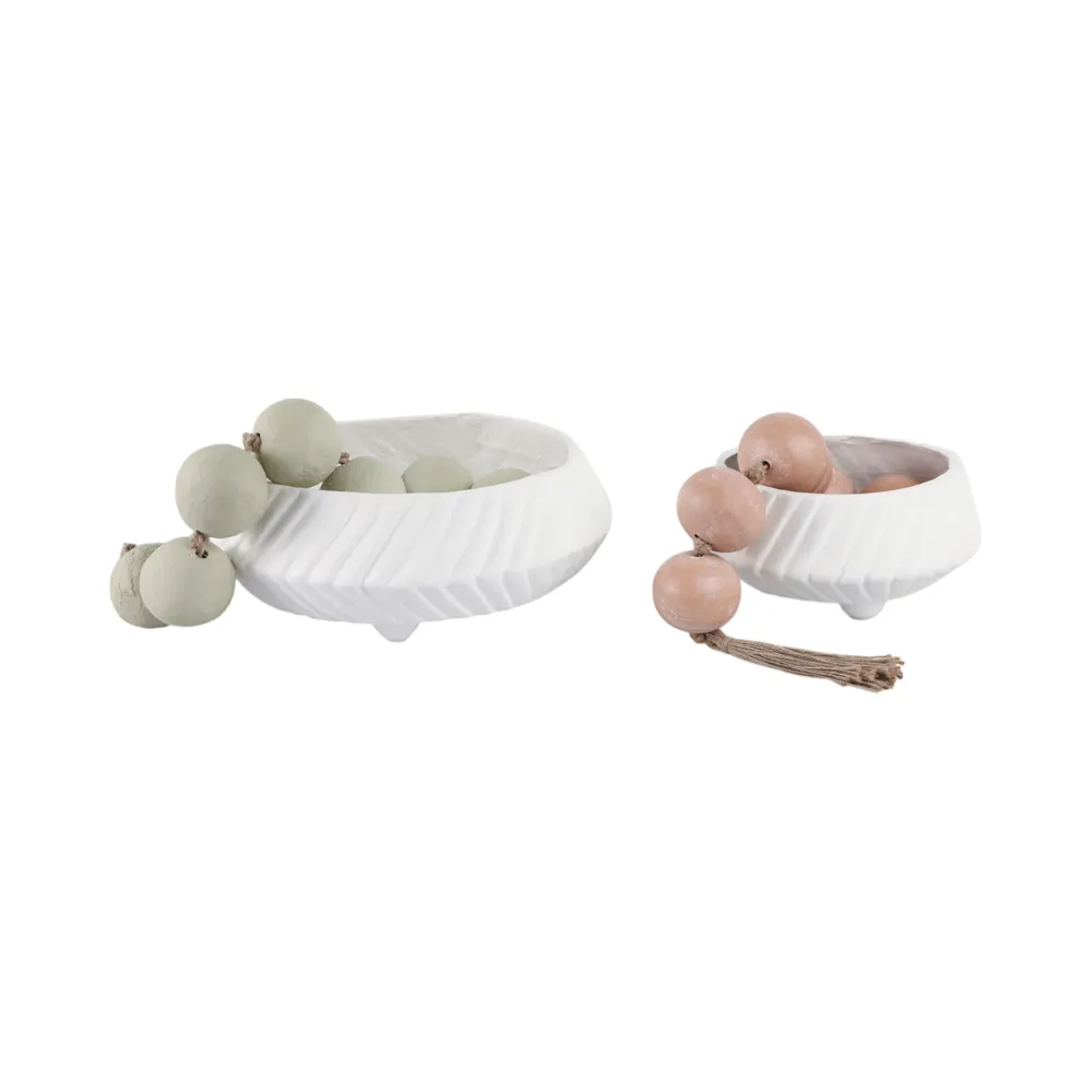 GILBERTRUN SET OF 2 WHITE BOWLS 6 (IN)