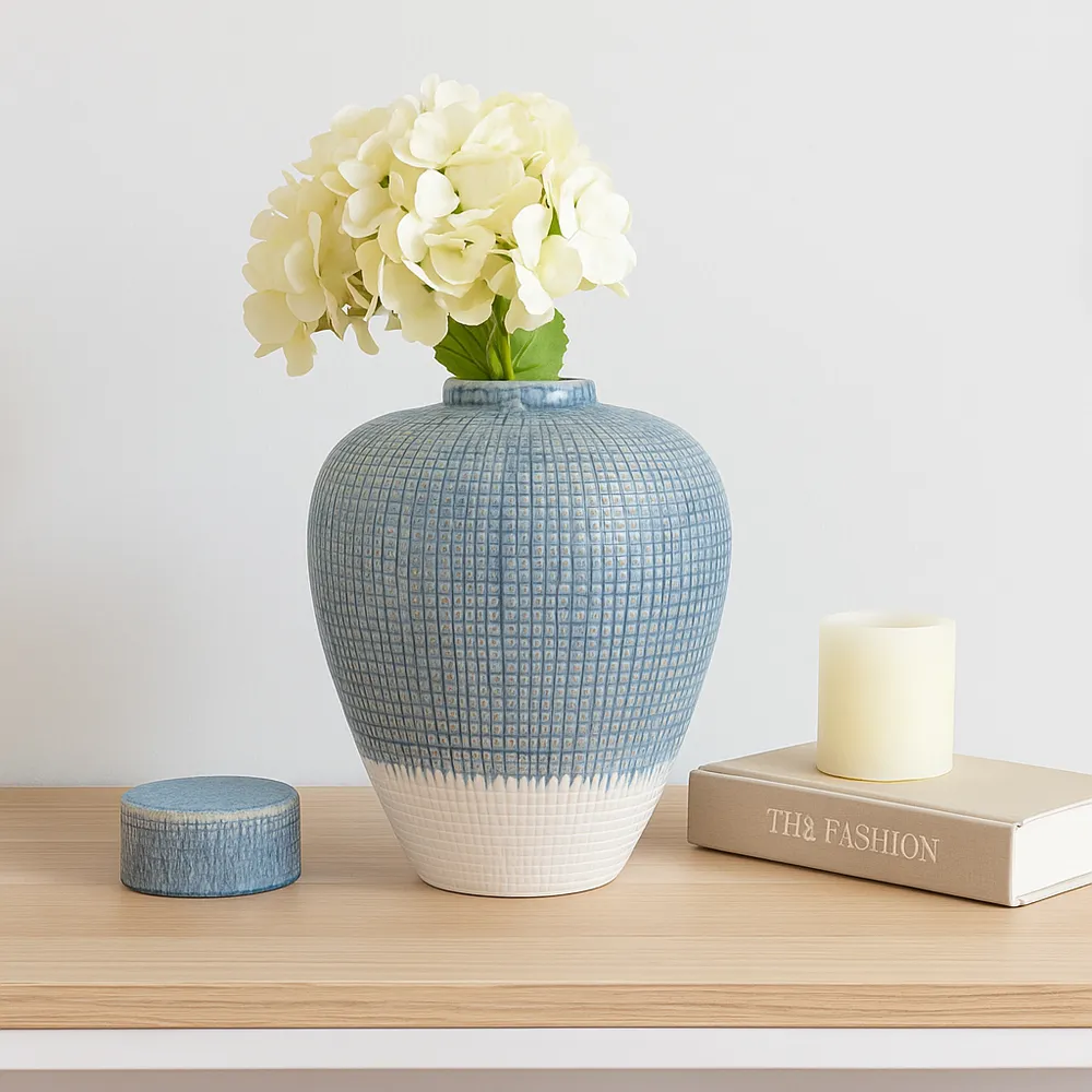 DREWDALE BLUE VASE 15 (IN)