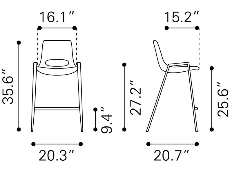 Desi Counter Stool Black & Walnut 9