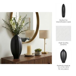 HAYESWOOD BLACK VASE 18 (IN) 8