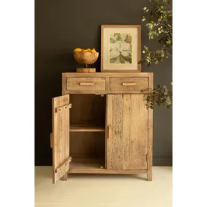Reclaimed Wood Cabinet with Two Doors and Two Drawers 6
