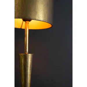 Antique Gold Floor Lamp with Metal Barrel Shades 4
