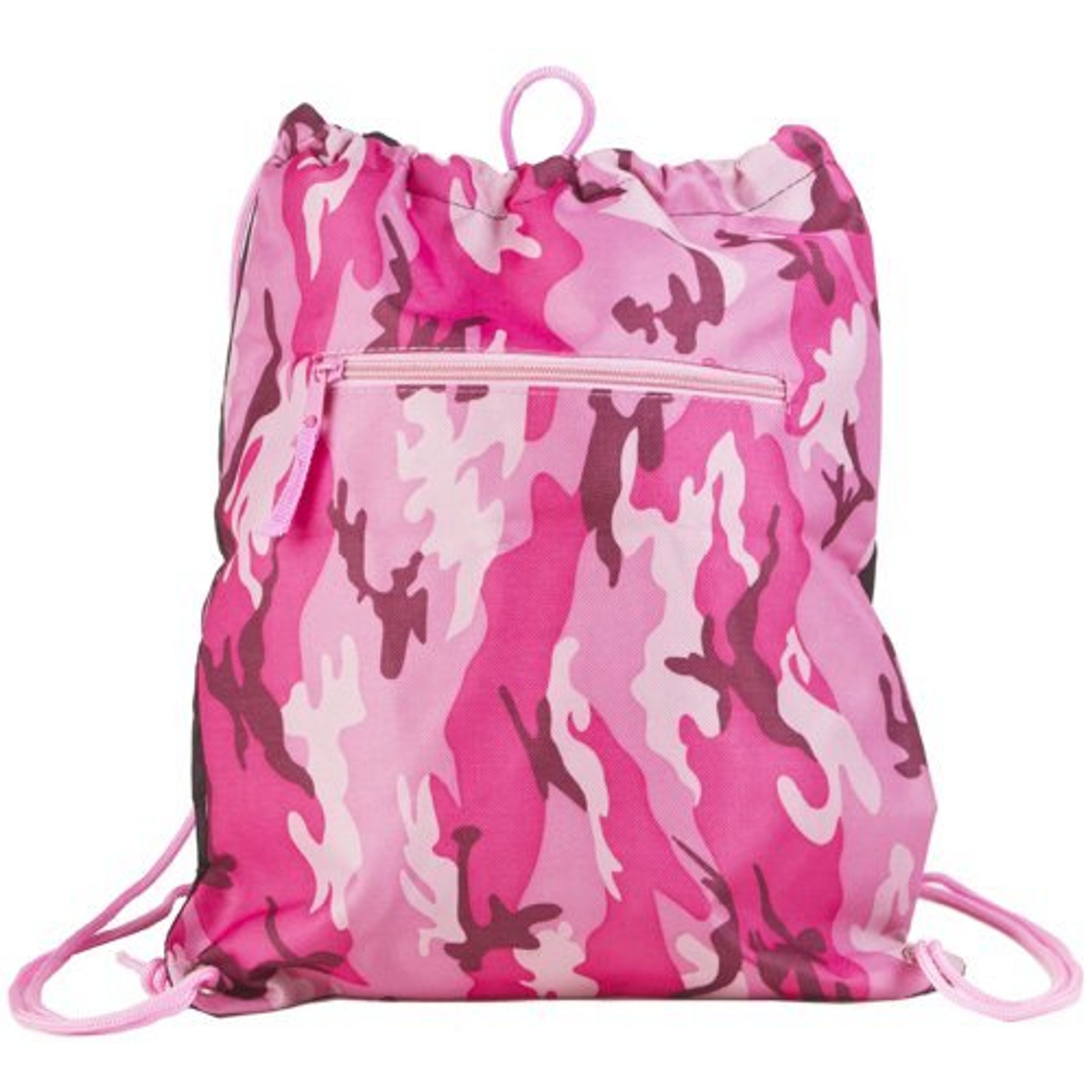 NYLON DRAWSTRING BACKPACK - PINK CAMO