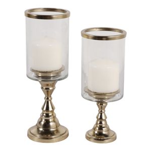 AIDENHAM SET OF 2 GOLD CANDLE HOLDER 13 (IN) 3