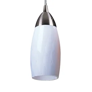 Milan 3'' Wide 1-Light Mini Pendant - Satin Nickel with Simple White Glass 4