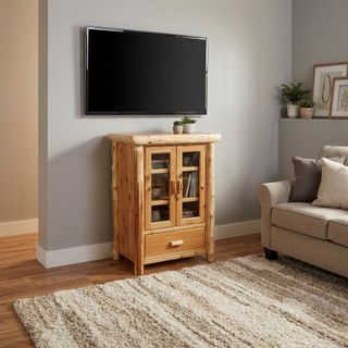 Cedar Log Media Cabinet - Vintage