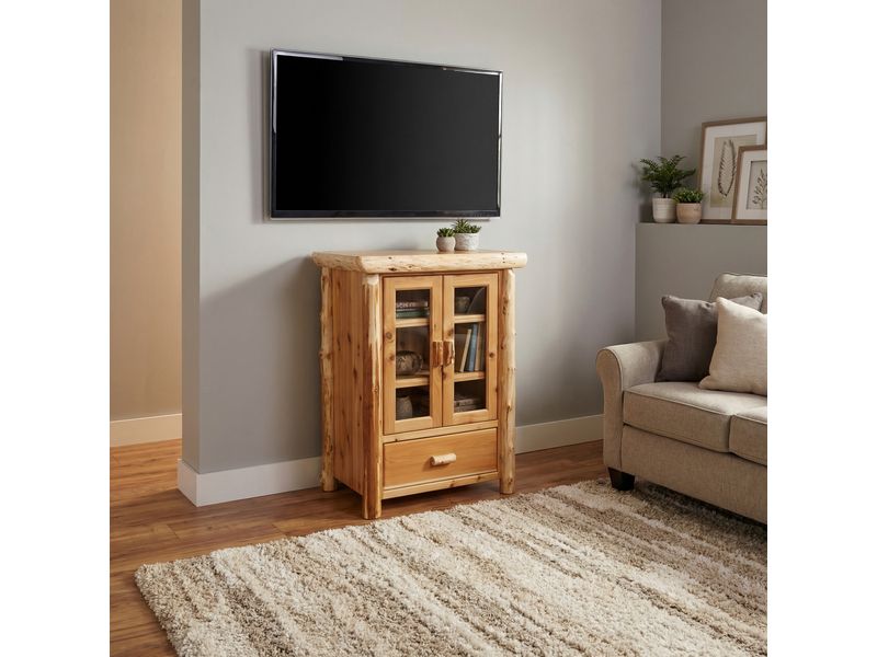 Cedar Log Media Cabinet - Vintage 1