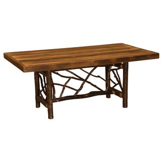 Appalachian Rectangle Twig Dining Table - 7-foot - Barnwood Artisan Top