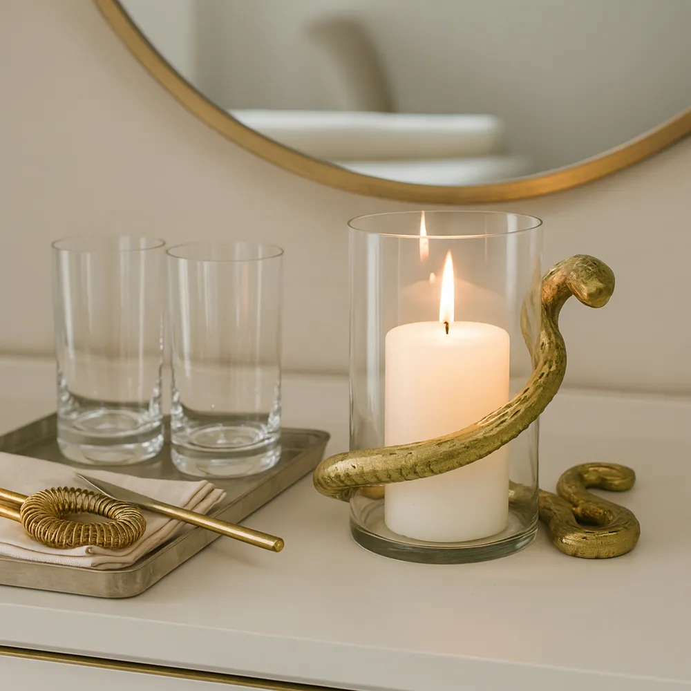 HARPERRIDGE GOLD CANDLE HOLDER 6 (IN)