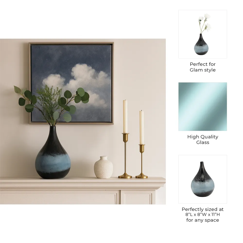 FINLEYMOOR BLUE GLASS VASE 11 (IN)