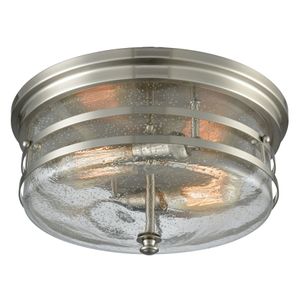 Port O'Connor 14'' Wide 2-Light Flush Mount - Satin Nickel 1