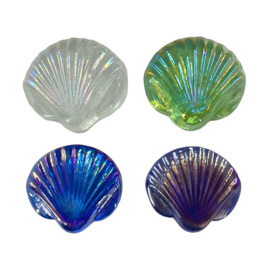 3-1/4" GLASS SCALLOP SHELL 4-ASST
