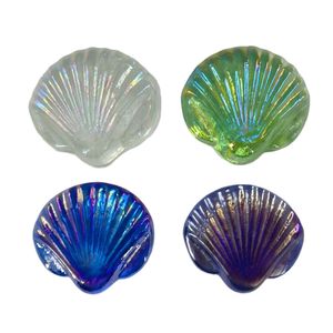 3-1/4" GLASS SCALLOP SHELL 4-ASST 1