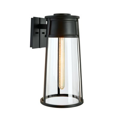Cone 12.75″ High 1-Light Outdoor Sconce - Matte Black