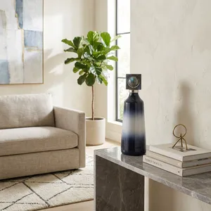 HADLEYHAM BLUE GLASS VASE 18 (IN) 2