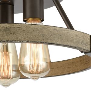 Transitions 14'' Wide 3-Light Semi Flush Mount - Oil Rubbed Bronze 2