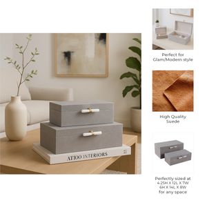 HARPERVIEW SET OF 2 GRAY BOXES 7 (IN) 10