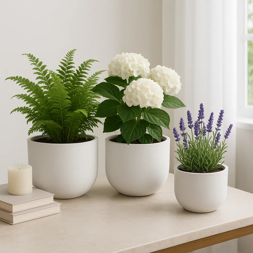 KIRA SET OF 3 WHITE PLANTER 11 (IN)