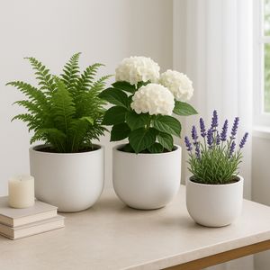 KIRA SET OF 3 WHITE PLANTER 11 (IN) 11
