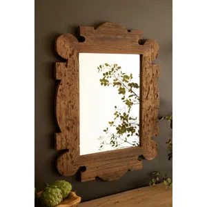 Ornate-Shaped Reclaimed Wood Framed Mirror 2