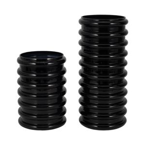 HUTTONSIDE BLACK GLASS VASE 9 (IN) 8