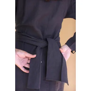 Long-Sleeve Dress with Front-Tie Detail 7