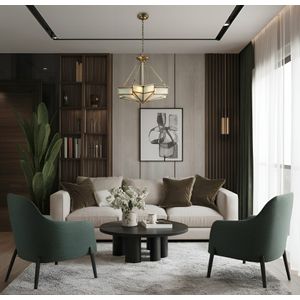 Decostar 25″ Wide 4-Light Chandelier - Brushed Brass 4