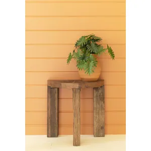 Set of 2 Demi-Lune Reclaimed Wood Accent Tables 3