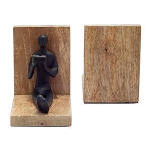 NICOLEMILL SET OF 2 BROWN BOOKENDS 7 (IN) 5