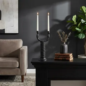 NICOLEHAVEN BLACK CANDLE HOLDER 16 (IN) 12
